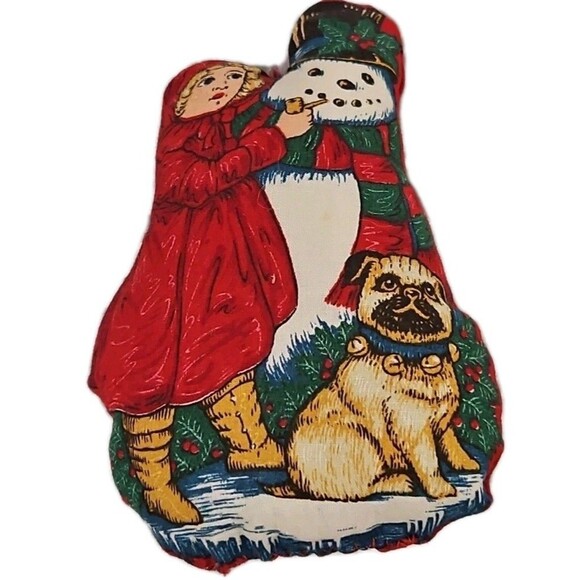 Set Of 3 Handmade Christmas Quilted Stuffed Ornaments Vintage Dog Snowman Teddy - Picture 5 of 8